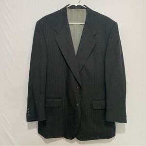 Vintage Givenchy Monsieur Blazer Mens 44R Pinstripe Wool Suit Jacket Gray